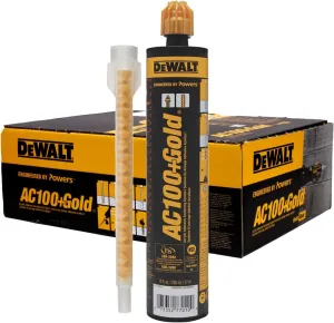 10 oz. Dewalt AC100  Gold Quik-Shot Acrylic Epoxy Adhesive (Case of 12)