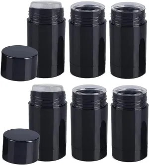 10 Pack 50ml Round Empty Deodorant Containers 1.7oz Twist Up Filling Stick Plastic Deodorant Container Empty Lip Balm Tubes Refillable Deodorant Tubes for DIY Lipstick Crayon Chapstick(Black)