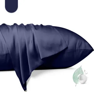 100% Mulberry Silk Pillowcase 2 Pack,Queen Size Silk Pillow Cases for Hair and Skin,Silky Smooth Bed Pillow Cover with Hidden Zipper,Natural Silk Pillow Case Set of 2 (Navy Blue, Queen 20X30)