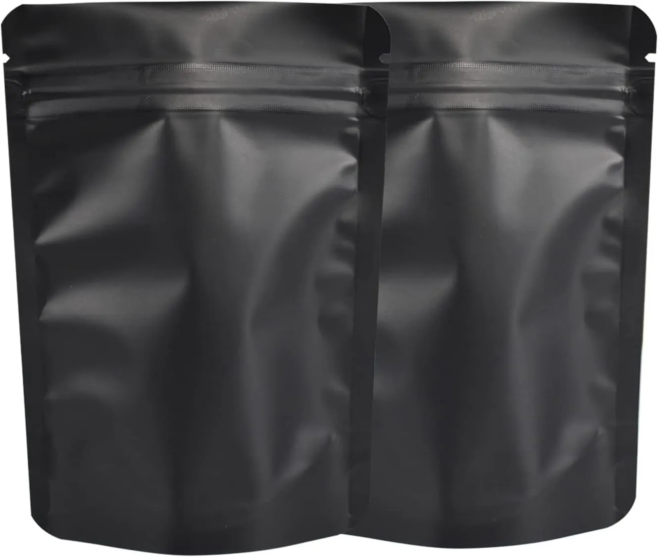 100 Pack Mylar Bag 28 Gram,5.5 Mil Thickness Smell Proof Bag,Stand-up Packaging Pouch,Resealable Ziplock Foil Food Storage Baggies Safe Material,6x9.3 Inches,Matte Black