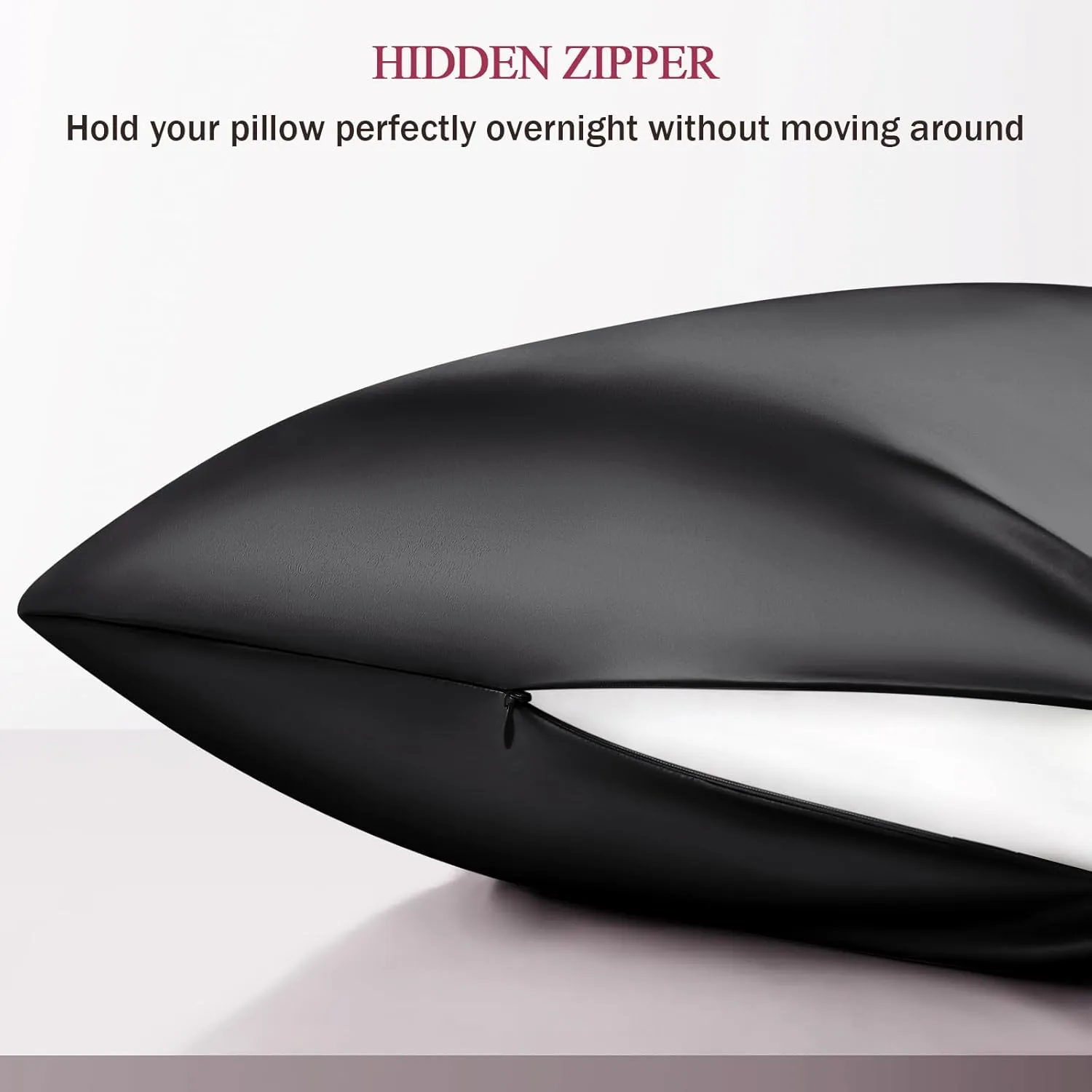 100% Silk Pillow Cases King Size Mulberry Silk Pillowcase for Hair and Skin 22 Momme Highest Grade 6A Silk with Hidden Zipper 20 x 36 Inches 1PC, Black