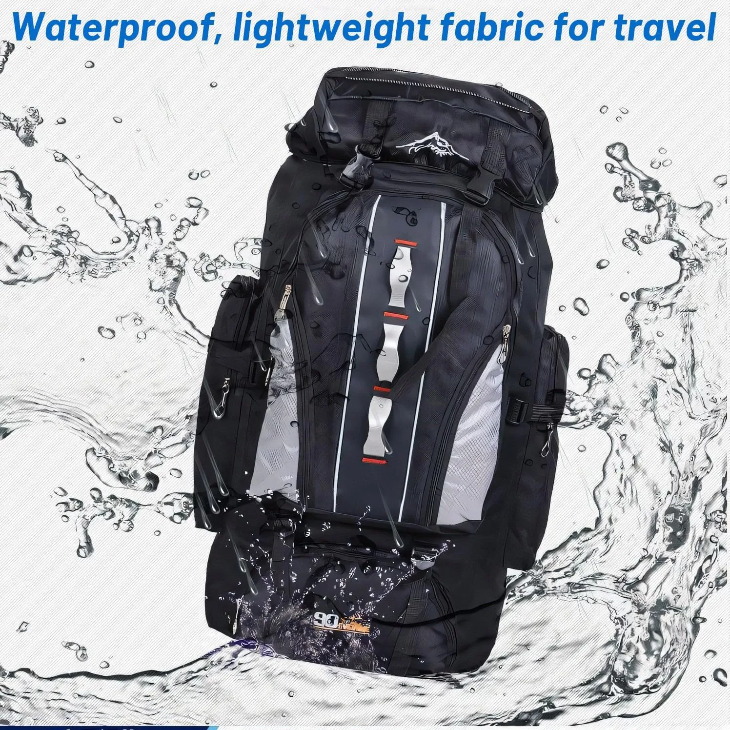 100L Camping Hiking Military Tactical Backpack - Water-Repellent Outdoor Sport Bag, Adjustable Travel Daypack for Outdoor Adventures, Orange