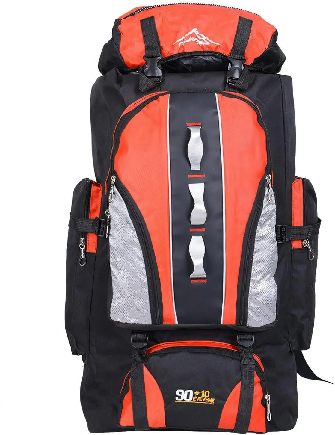 100L Camping Hiking Military Tactical Backpack - Water-Repellent Outdoor Sport Bag, Adjustable Travel Daypack for Outdoor Adventures, Orange