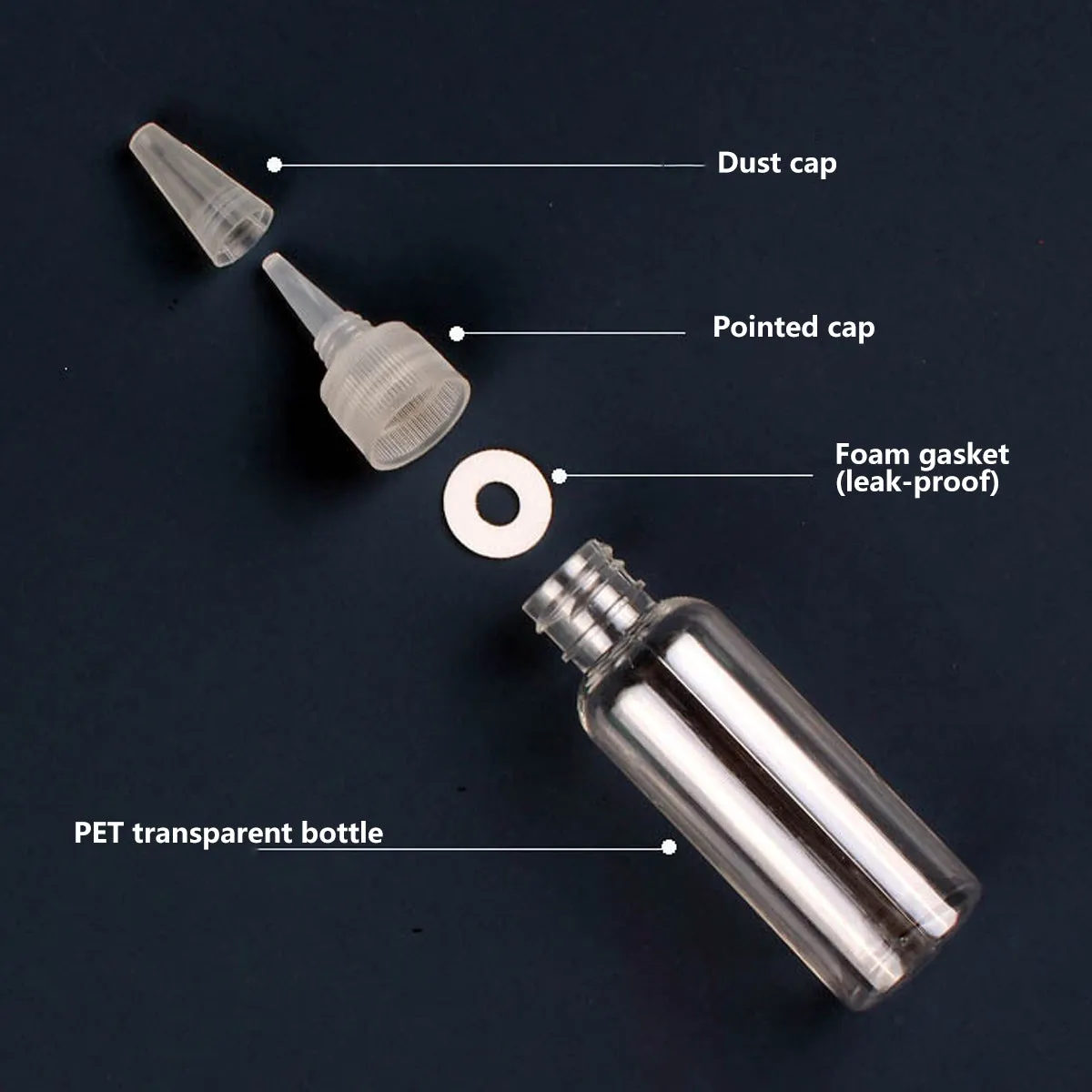 100pcs Needle Tip Plastic Bottles Transparent Squeeze Dispensing Bottle DIY Tool
