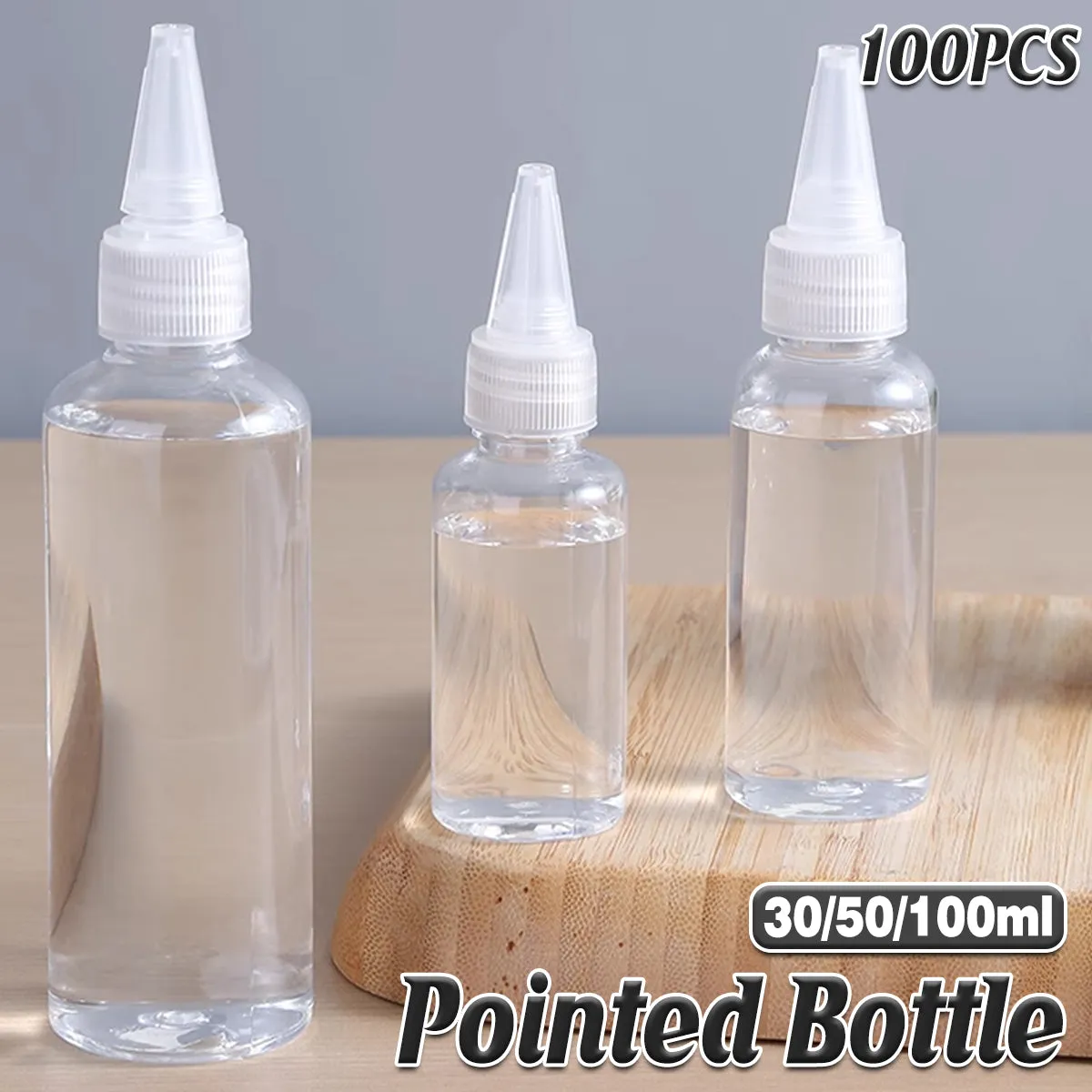 100pcs Needle Tip Plastic Bottles Transparent Squeeze Dispensing Bottle DIY Tool