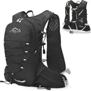12L Cycling Hydration Backpack Lightweight Riding Vest Pack Backpack for Outdoor Running Camping Hiking Mountaineering, Black
