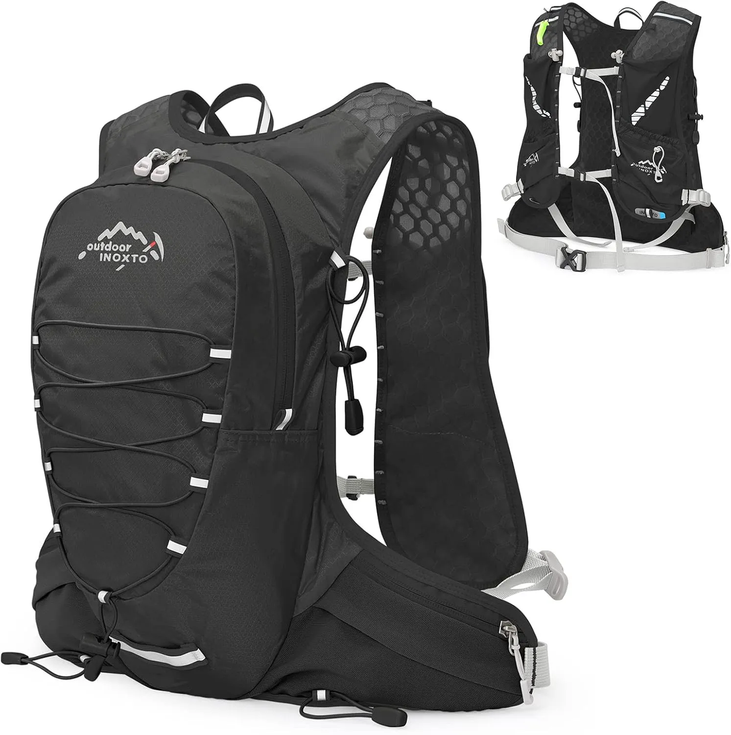 12L Cycling Hydration Backpack Lightweight Riding Vest Pack Backpack for Outdoor Running Camping Hiking Mountaineering, Black