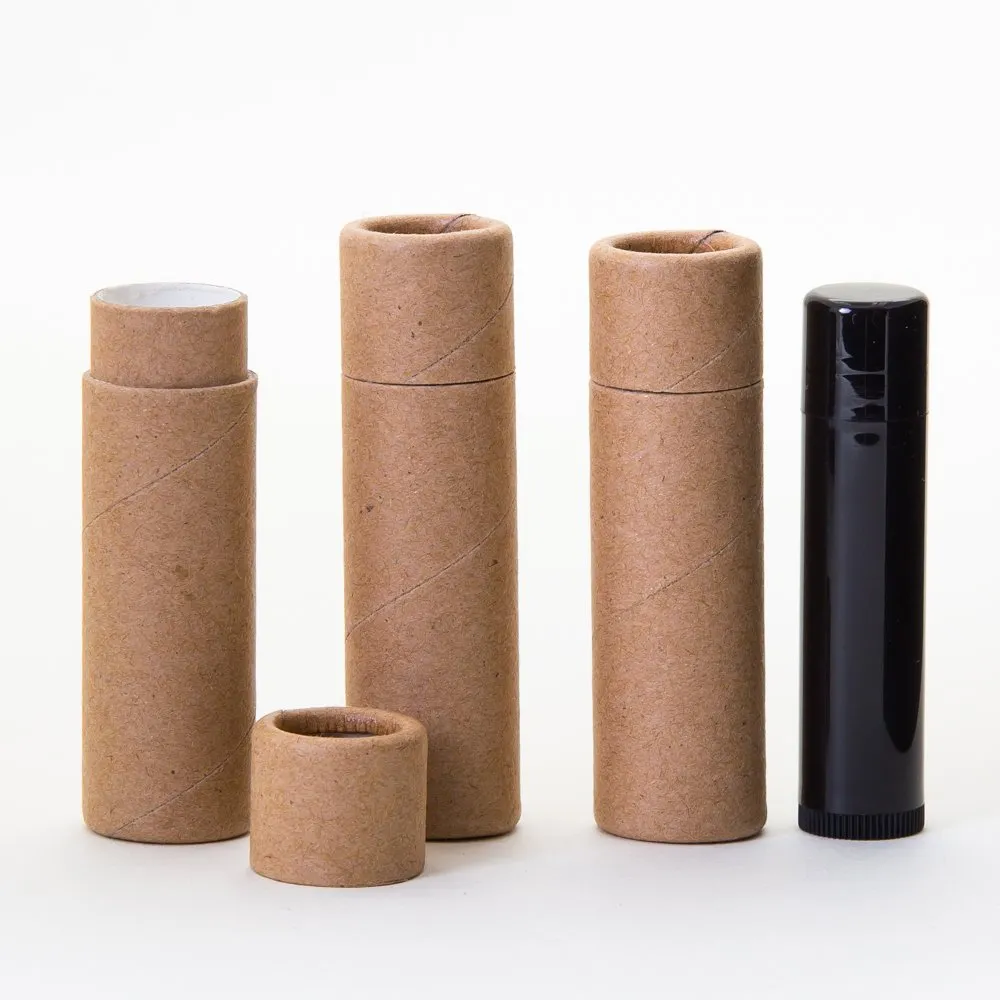 1/3 OZ Kraft Paperboard Lip Balm/Salve/Cosmetic/Lotion Tubes x100