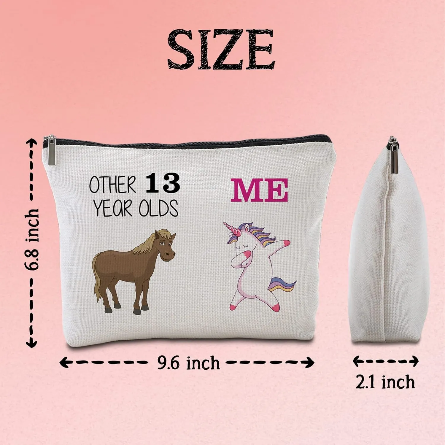 13th Birthday Gifts for Her Travel Makeup Bag Funny Unicorn Gift Bag Other 13 Year Old Me Unicorn 13 Year Old Gift Ideas Birthday Decorations Gifts for Niece Daughter 13 Year Old Girl