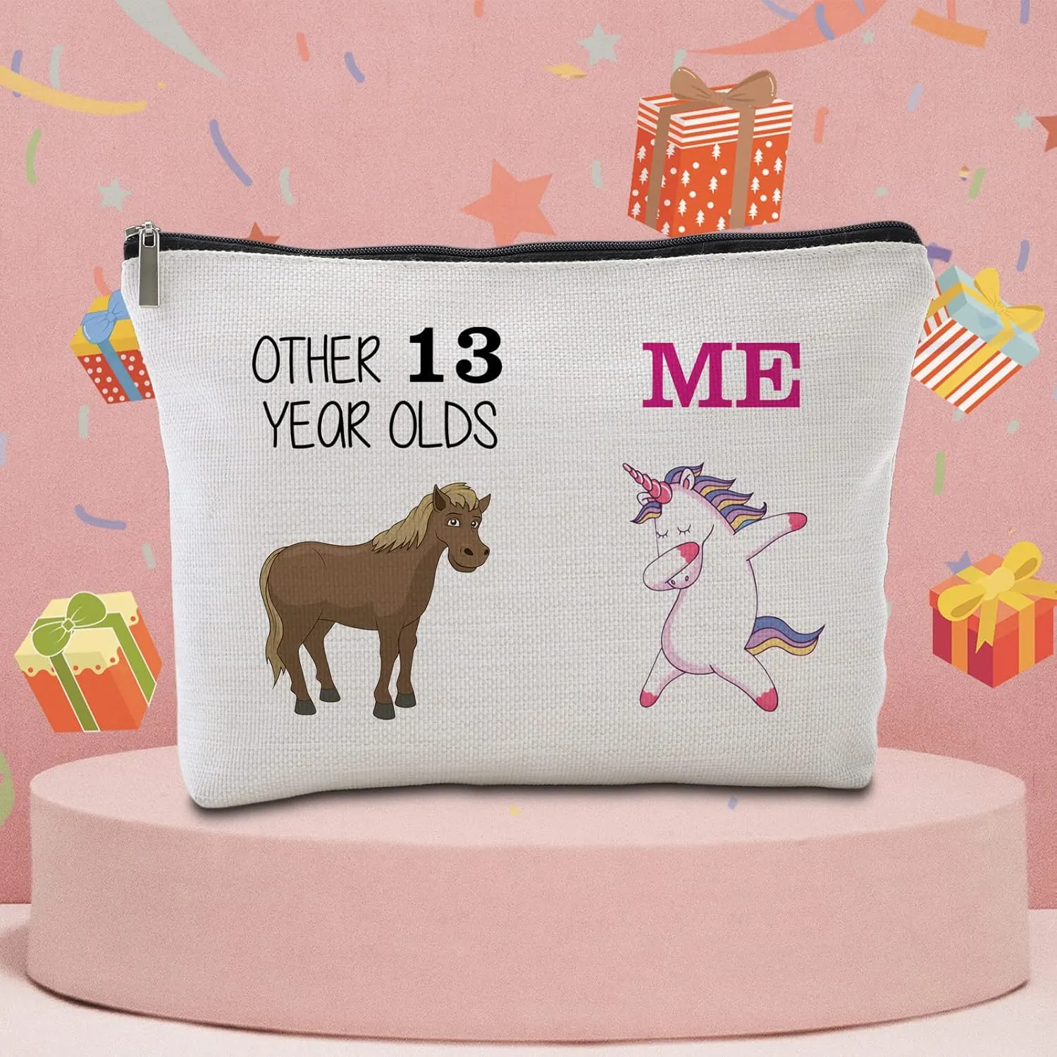 13th Birthday Gifts for Her Travel Makeup Bag Funny Unicorn Gift Bag Other 13 Year Old Me Unicorn 13 Year Old Gift Ideas Birthday Decorations Gifts for Niece Daughter 13 Year Old Girl