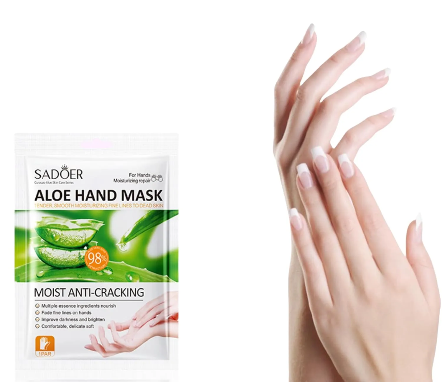 15 Pack For SADOER Aloe Hand Mask,Moisturizing Anti Cracking Treatment,Aloe Vera Extract