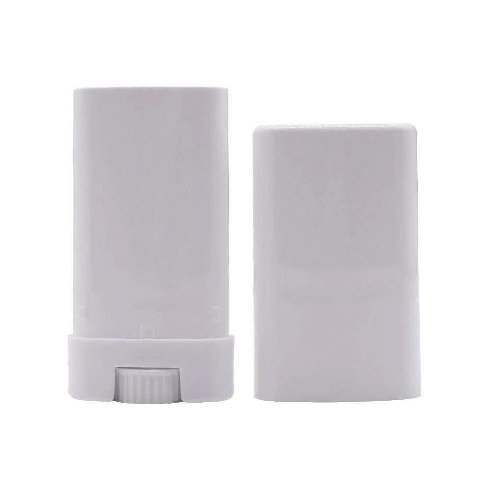 15ml White Plastic Deodorant Containers 0.5 Oz New Empty Oval Lip Balm Tubes for Lipstick Crayon Chapstick DIY Make Your Own Deodorant Moisturizer Lotion Bar,30 Pack