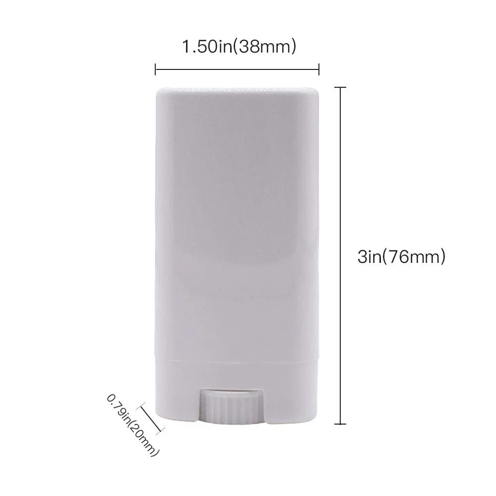 15ml White Plastic Deodorant Containers 0.5 Oz New Empty Oval Lip Balm Tubes for Lipstick Crayon Chapstick DIY Make Your Own Deodorant Moisturizer Lotion Bar,30 Pack
