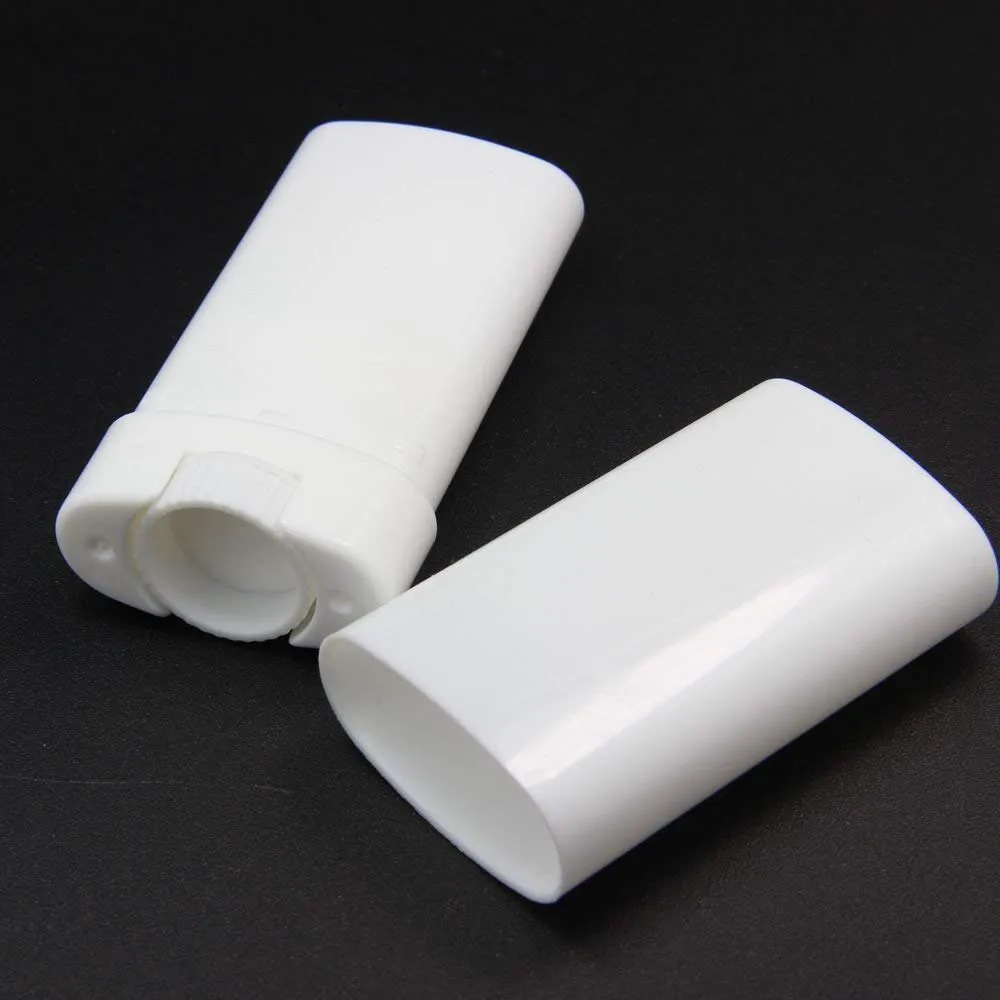 15ml White Plastic Deodorant Containers 0.5 Oz New Empty Oval Lip Balm Tubes for Lipstick Crayon Chapstick DIY Make Your Own Deodorant Moisturizer Lotion Bar,30 Pack