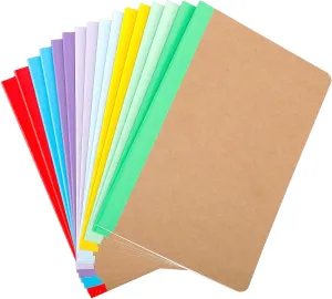 16 Pack Composition Notebooks Bulk,Kraft Cover with Rainbow Spines Notebook Journals,College Ruled Lined Travel Journals for Home,Office,School,60 pages/30 sheets,8.3”x 5.5”,A5,8 Colors