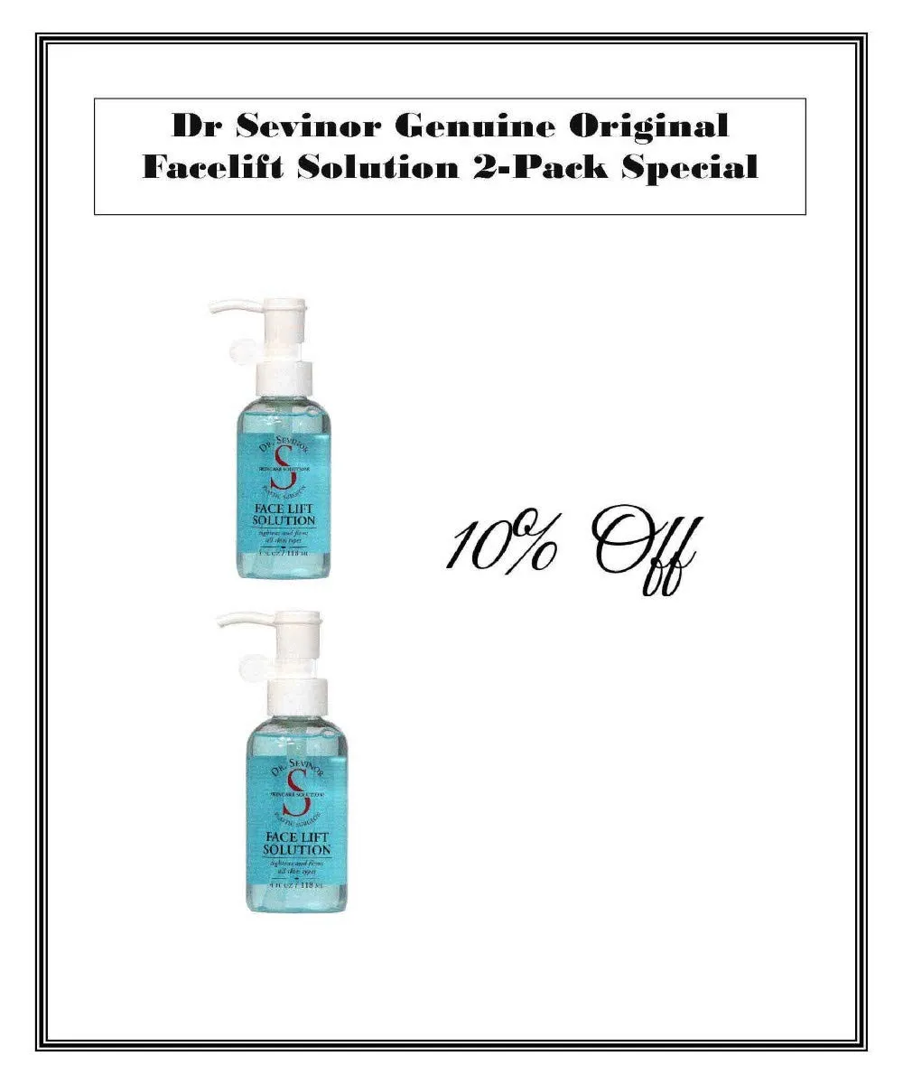 2-Dr. Sevinor Plastic Surgeon Genuine Face Lift Solution All Skin Types 2-4oz Bottles = 8 fl. oz.2 PACK SPECIAL SAVE 10%