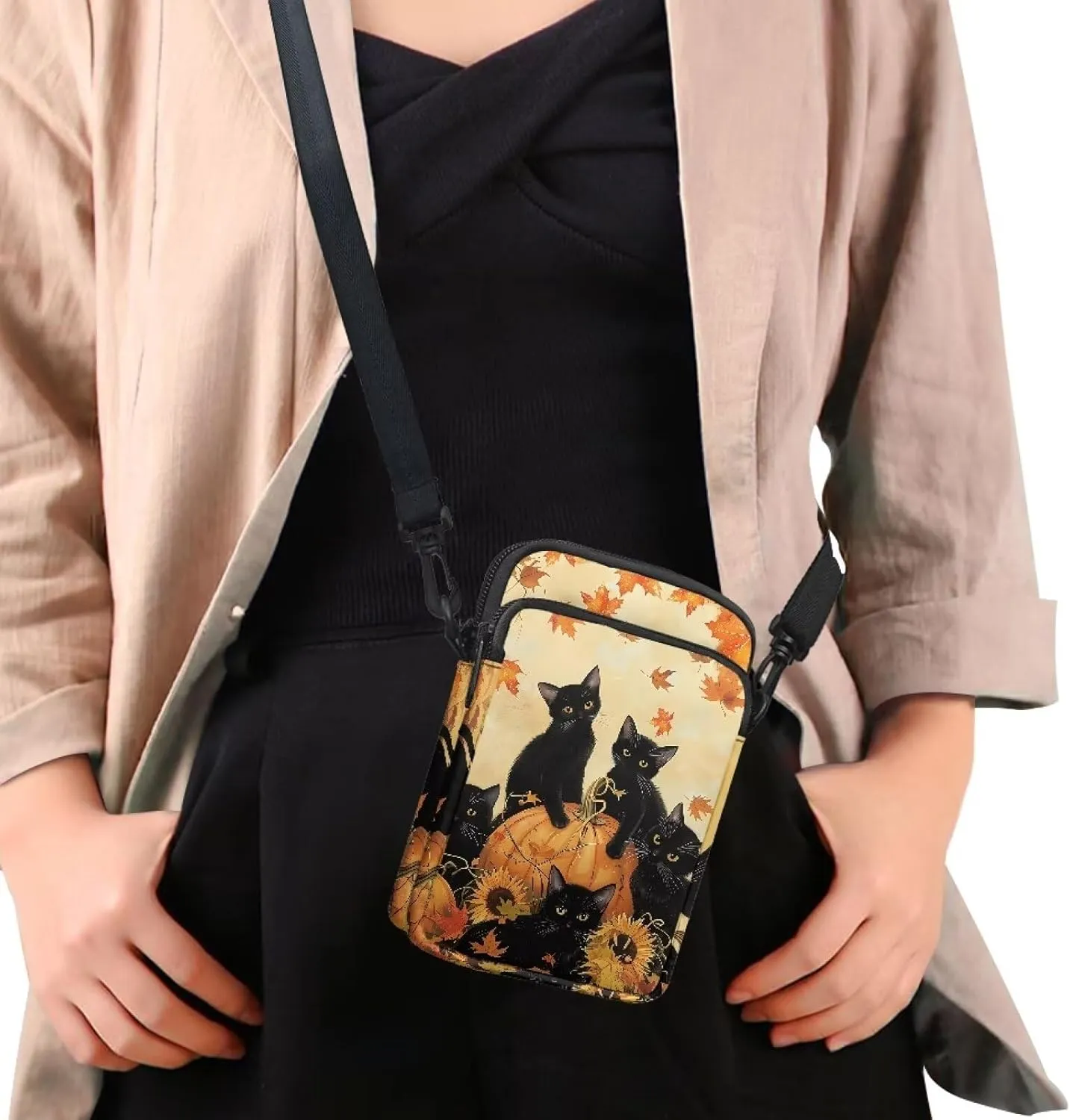 2 Layer Crossbody Bag Messenger Satchel Bags Wallet Phone Case for Men Women