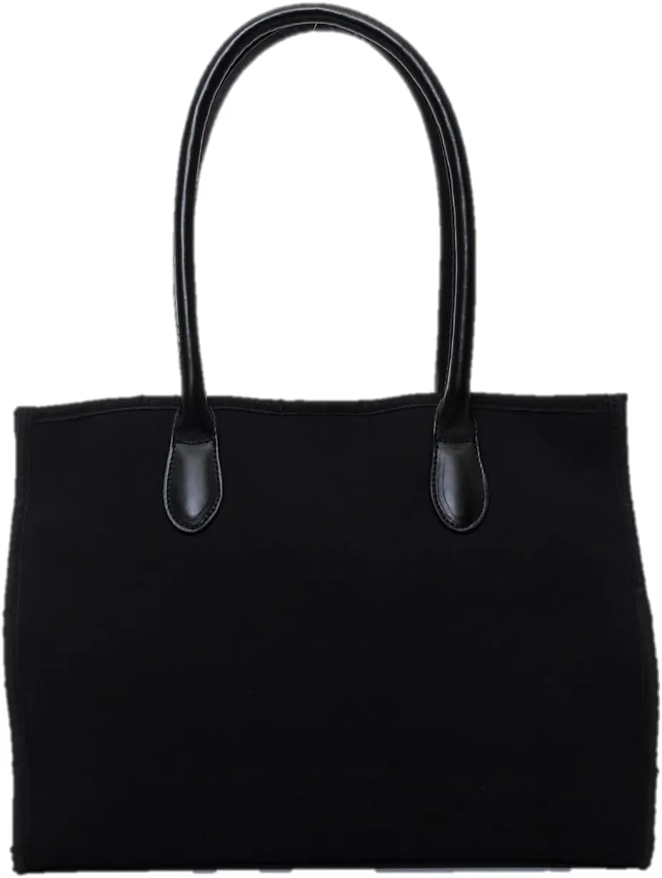 2253311001 Women's Tote Bag, Diver Style Fabric, Square Tote Bag, A4 Compatible, Black (210)
