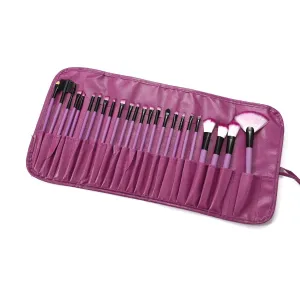 24 basic sets of brushes, loose powder brushes, blusher, eye shadow, beauty egg combination, makeup brush set(Purple)