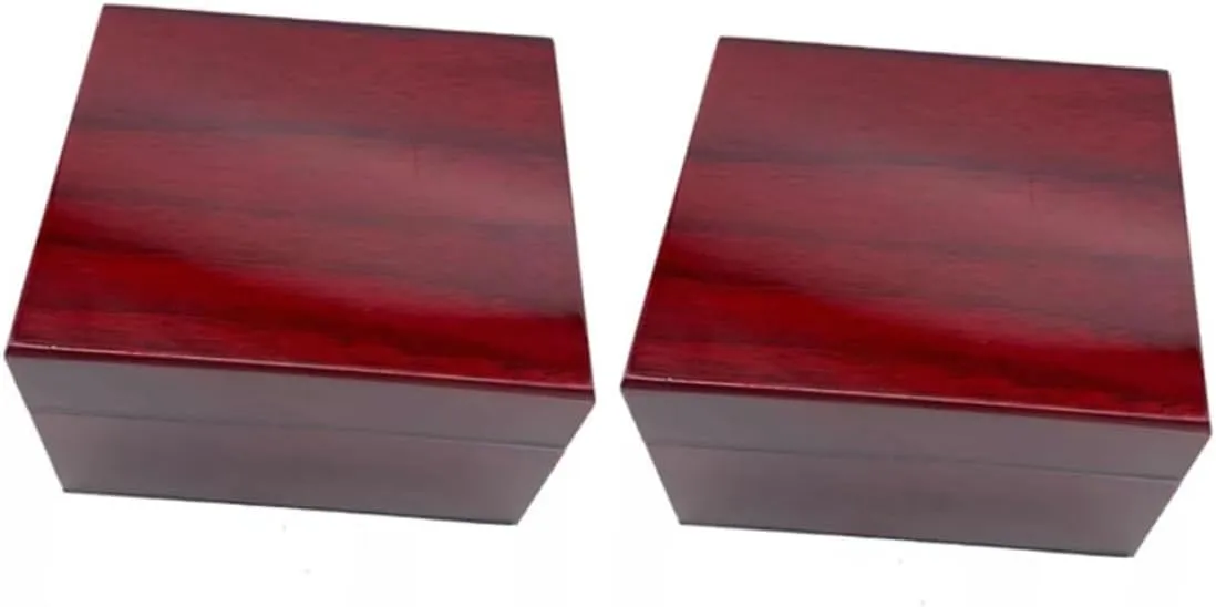 2pc Spray Painted Jewelry Box Wooden Watch Storage Case Removable Pillow Wooden Interior