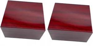 2pc Spray Painted Jewelry Box Wooden Watch Storage Case Removable Pillow Wooden Interior