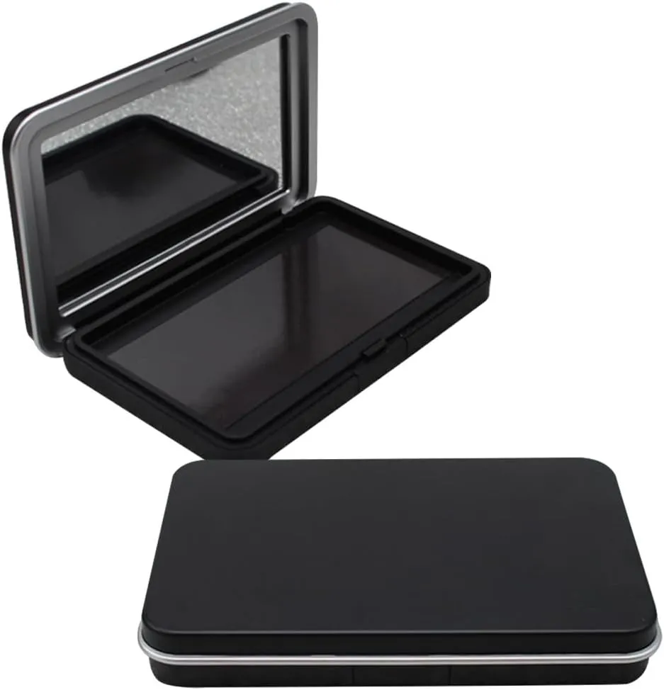 2Pcs Empty Eyeshadow Palette with Mirror Travel Makeup Box Pressed Powder Pallet Cosmetic Case