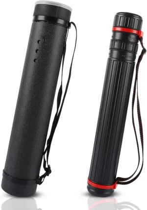 2Pcs Poster Tube, 17" to 27" Extendable Poster Tube, Black Poster Storage Holder Tube with Shoulder Strap Portable Round Storage Cases Carry Documents, Blueprints, Art and Maps