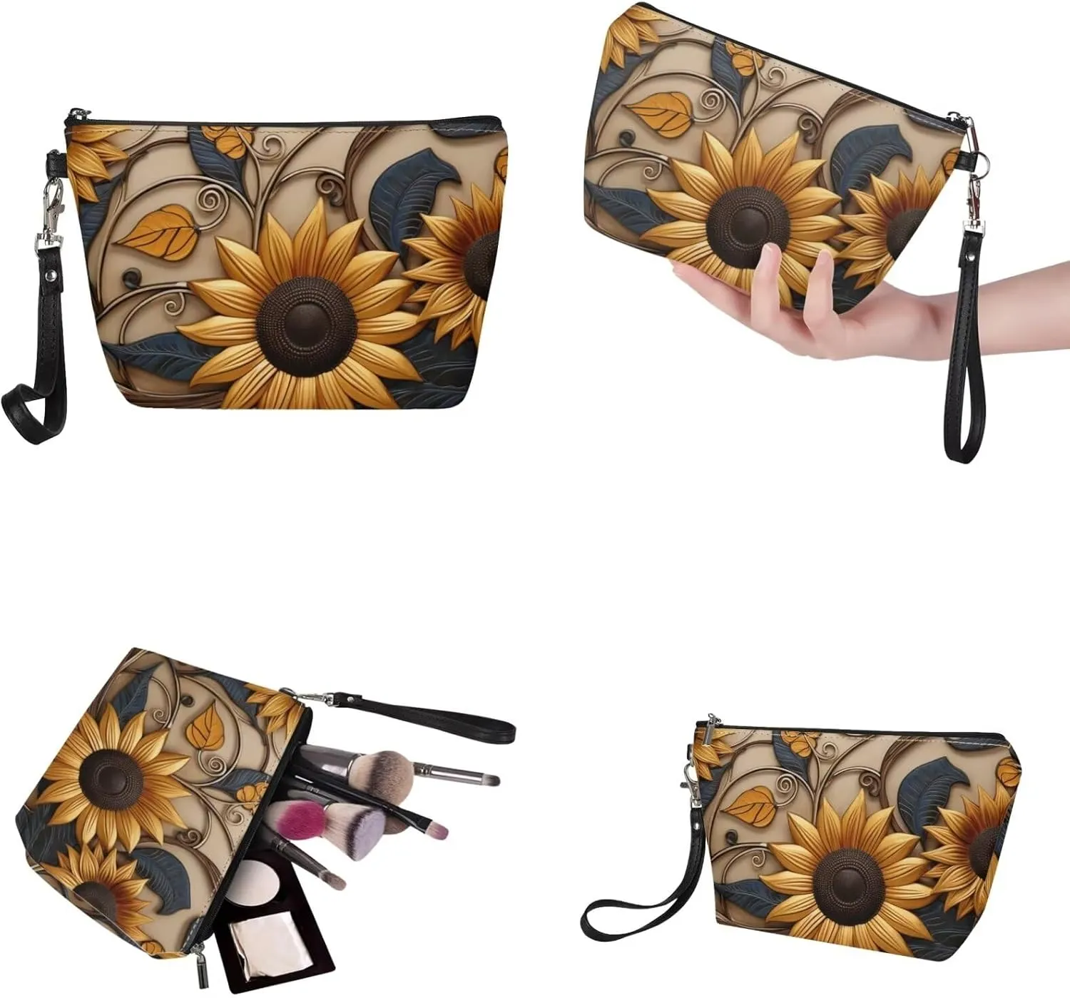 2PCS Tote Bag for Women Top Handle Purse with Wallet, Hobo Bag Tote Shoulder Bag with PU Cosmetic Bag