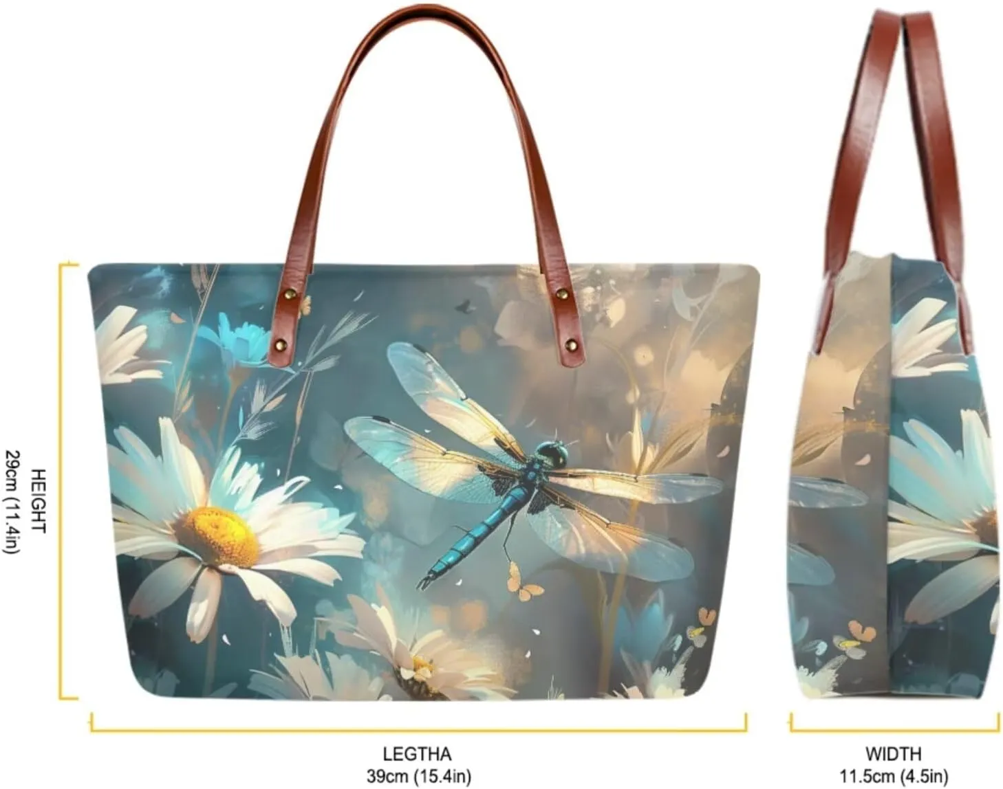 2PCS Tote Bag for Women Top Handle Purse with Wallet, Hobo Bag Tote Shoulder Bag with PU Cosmetic Bag