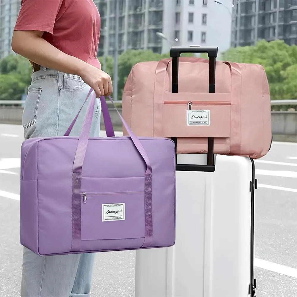 2pcs Travel Duffel Bag, Lightweight Weekender Bags for Spirit Airlines Frontier Airlines, 16.1*13.5*5.5in Large Waterproof Hospital Bag Gym Carry on Bag for Women Labor Delivery, Overnight (2pcs, M)