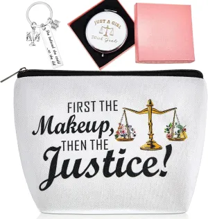 3 Law Graduation Gifts for Women Attorneys - Funny Lawyer Keychain, Cosmetic Bag, Makeup Mirror & More