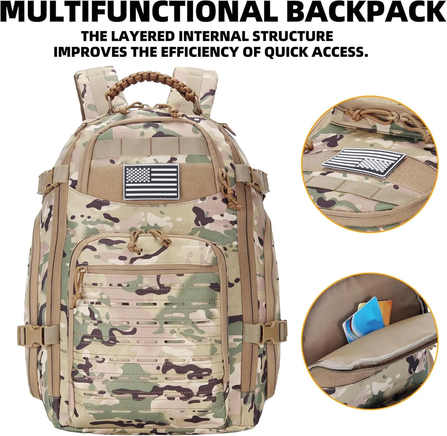 30L Hiking Backpack Lightweight Outdoor Daypack Camping Backpack Outdoor Travel Daypack Day Pack for Man Woman (CP Camo)