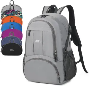 30L Lightweight Packable Backpack Small Foldable Hiking Backpack Waterproof Daypack Travel Camping Outdoor for Women Men Valentines Day Gifts(Lgiht Grey)
