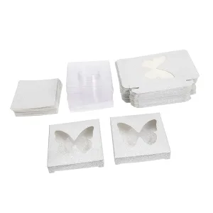 30pcs Box Eyelash Box Fake Eyelashes Fake Lashes False Eyelashes Travel Eyelash Curler Cosmetic Tray Lash Case with Lash Tray Eyelash Storage Case Empty Lash Case Square