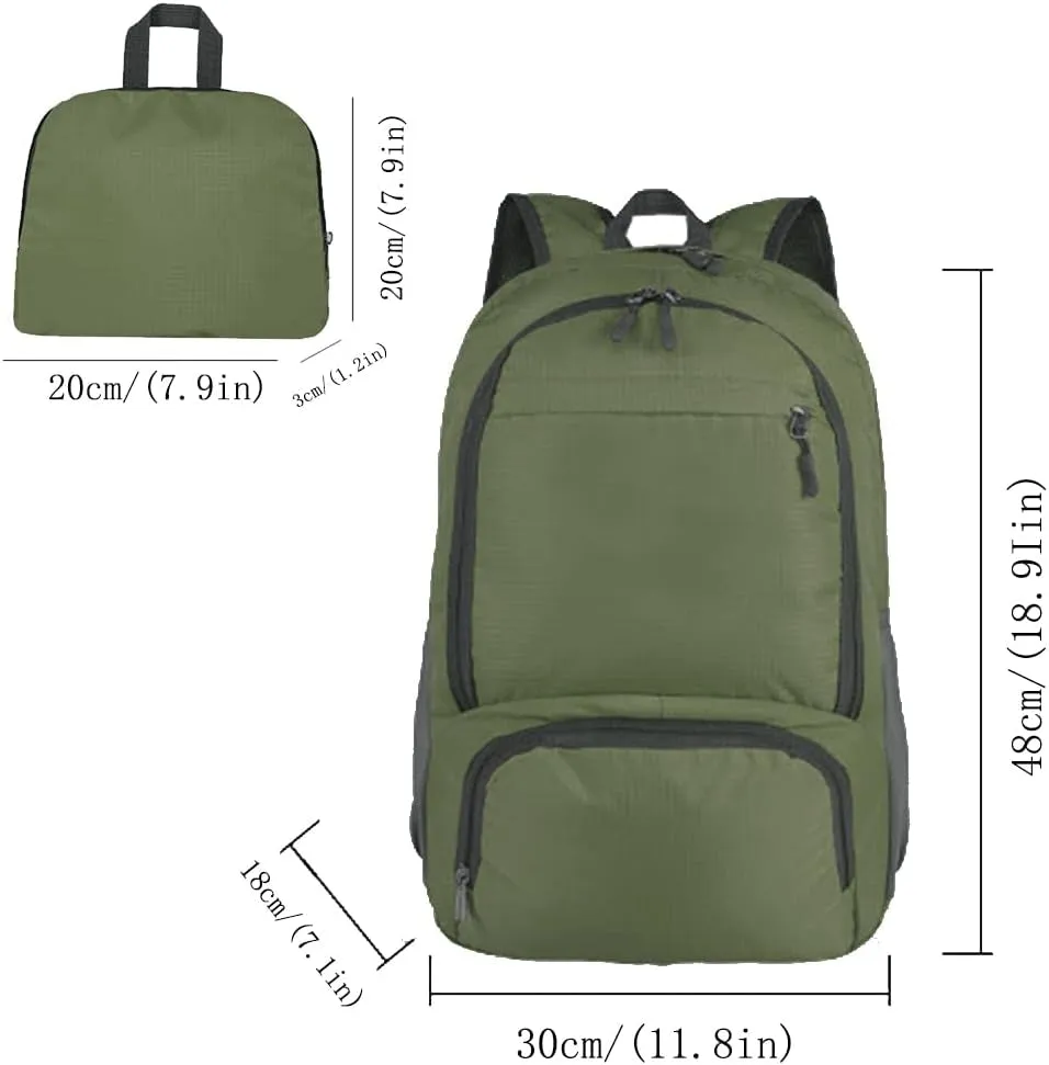 35L Hiking Backpack Ultralight Lightweight Packable Foldable Water Resistant Travel Camping Outdoor Daypack (Green)