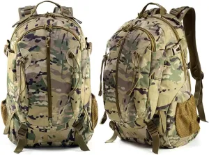 35L Outdoor Transport Backpack for Camping Hiking Daypack Trekking Traveling and Survival Gear for both Men & Women (Camo)