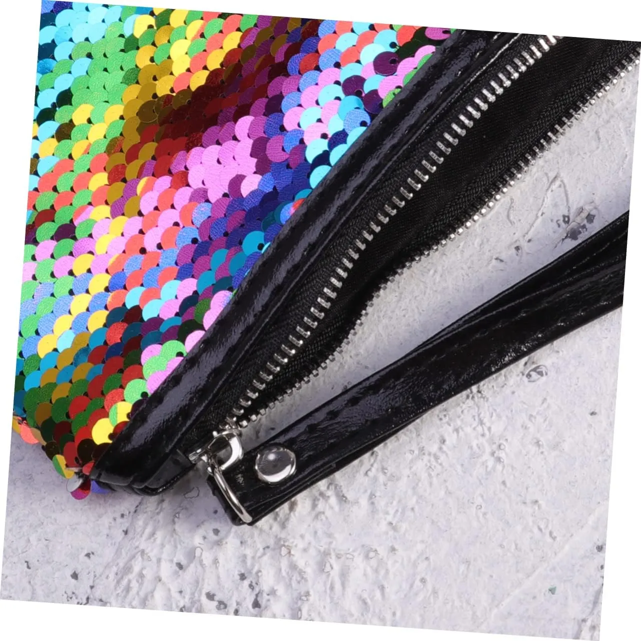 3pcs Color Clutch Silver Paillette Cosmetic Bag Changing Handbag Fashion and Blue Storage Change, As Shownx3pcs, Size 1x3pcs