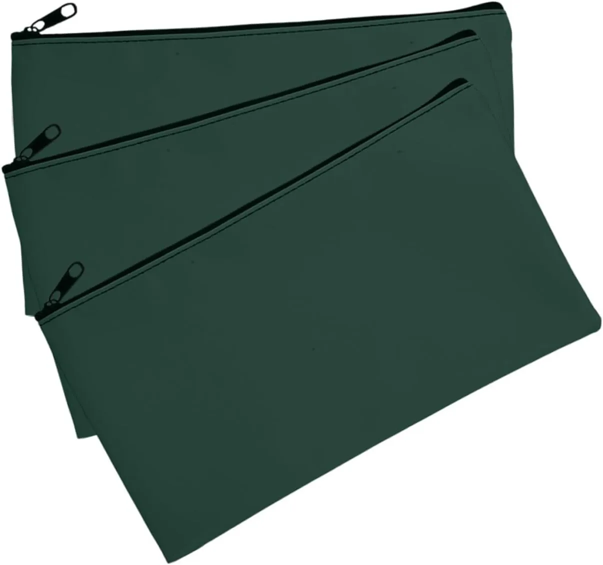 3Pcs PU Money Bags for Cash Check Receipt Storage Zipper Closure Stylish Pouches for Office Students Travelers Multi Use Storage