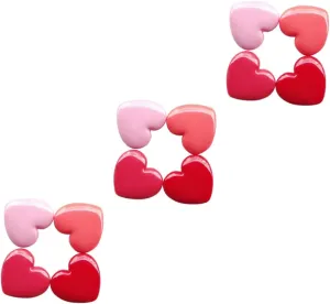 3sets Heart Shape Plastic Travel Containers Empty Bottles for Lipstick Creams Makeup 4pcs*3 Random Color