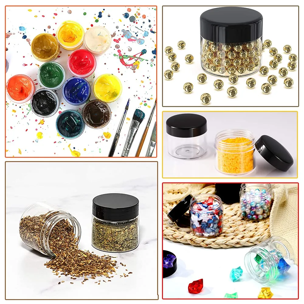 4 oz Plastic Containers with Lids 105pcs Bulk Plastic Jars with Lids   3/5/10/20 Gram 20pcs Sample Containers Travel Jar– Great for Lip Scrub, Body Butters, Cream, Slime, Craft Storage