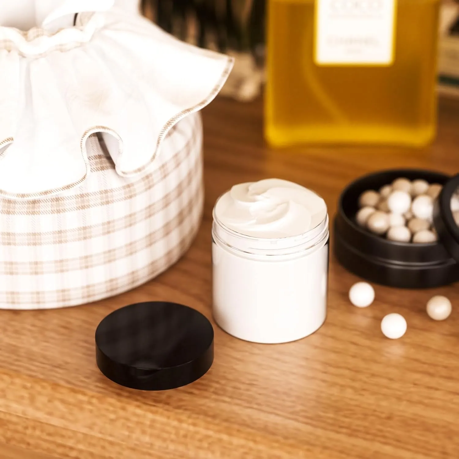 4 oz Plastic Jars with Black Lid,36 Pack Round Cosmetic Containers with Screw Lids,120ml Empty Plastic Slime Jar for Cream,Ointments,Food Storage,Crtafts