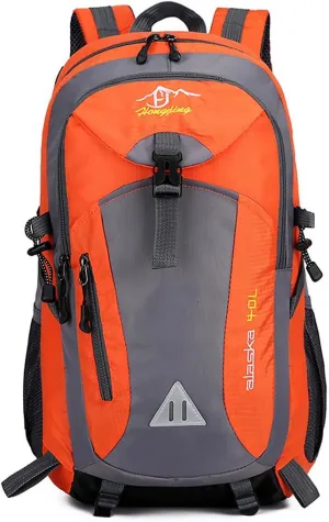 40L Hiking Backpack Lightweight, Camping Backpack, Waterproof Hiking Daypack, Outdoor Trekking Travel Backpacks for Men Women, Orange