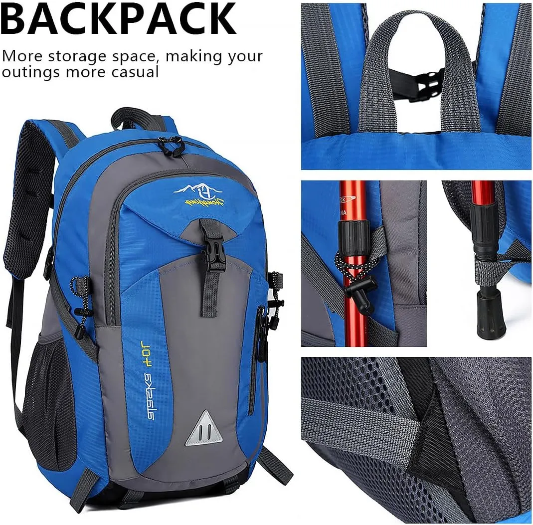 40L Hiking Backpack Lightweight, Camping Backpack, Waterproof Hiking Daypack, Outdoor Trekking Travel Backpacks for Men Women, Orange