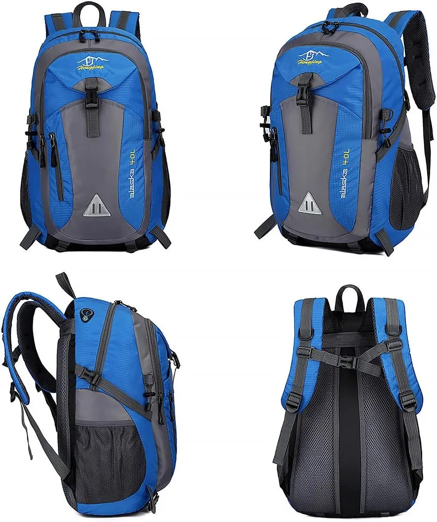 40L Hiking Backpack Lightweight, Camping Backpack, Waterproof Hiking Daypack, Outdoor Trekking Travel Backpacks for Men Women, Orange