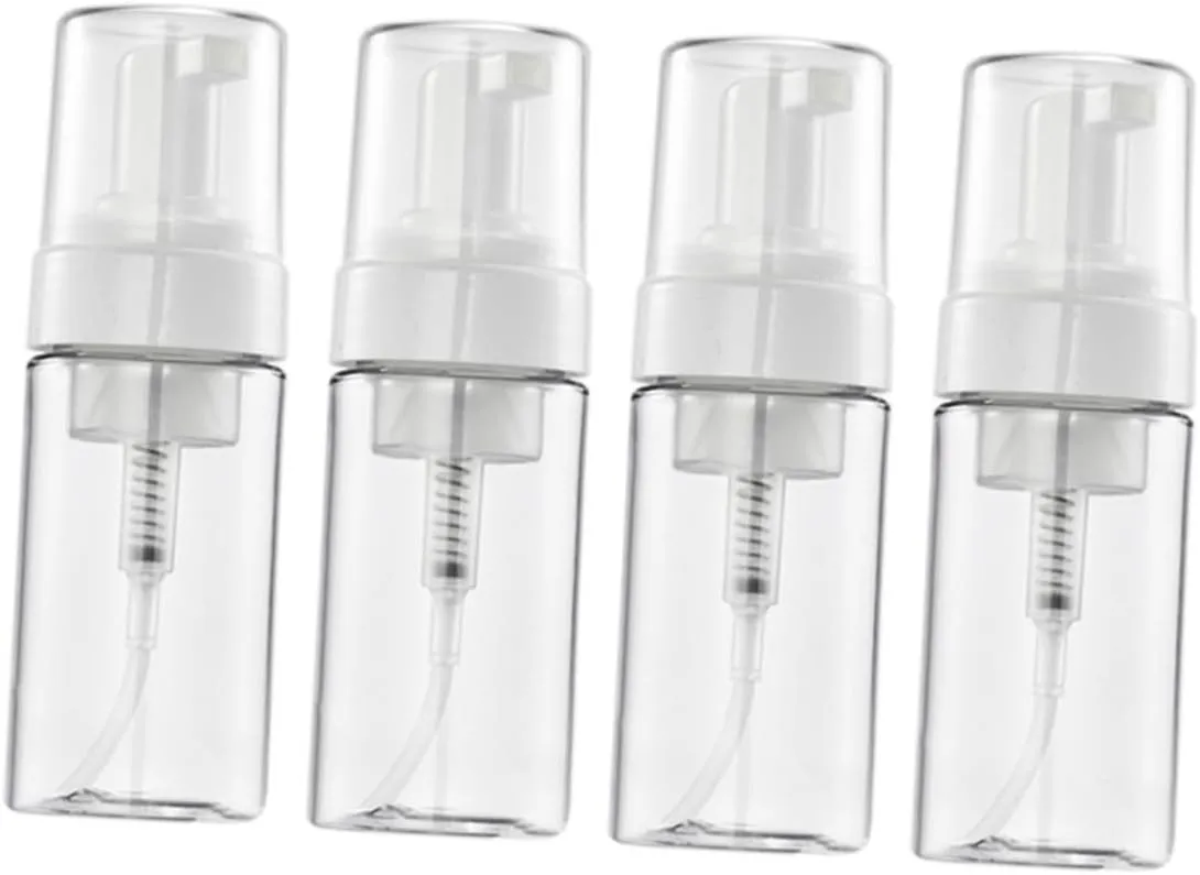 4Pcs Refillable Pump Bottles Travel Containers for Shampoo Lotion Body Wash Leak Design and Flexible for Frequent Travelers and Gym Bags