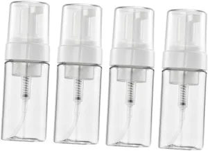 4Pcs Refillable Pump Bottles Travel Containers for Shampoo Lotion Body Wash Leak Design and Flexible for Frequent Travelers and Gym Bags