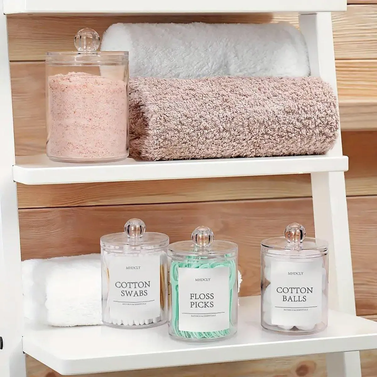 4PCS Transparent Cotton Swabs Makeup Remover Pad Storage Box Household Organizer