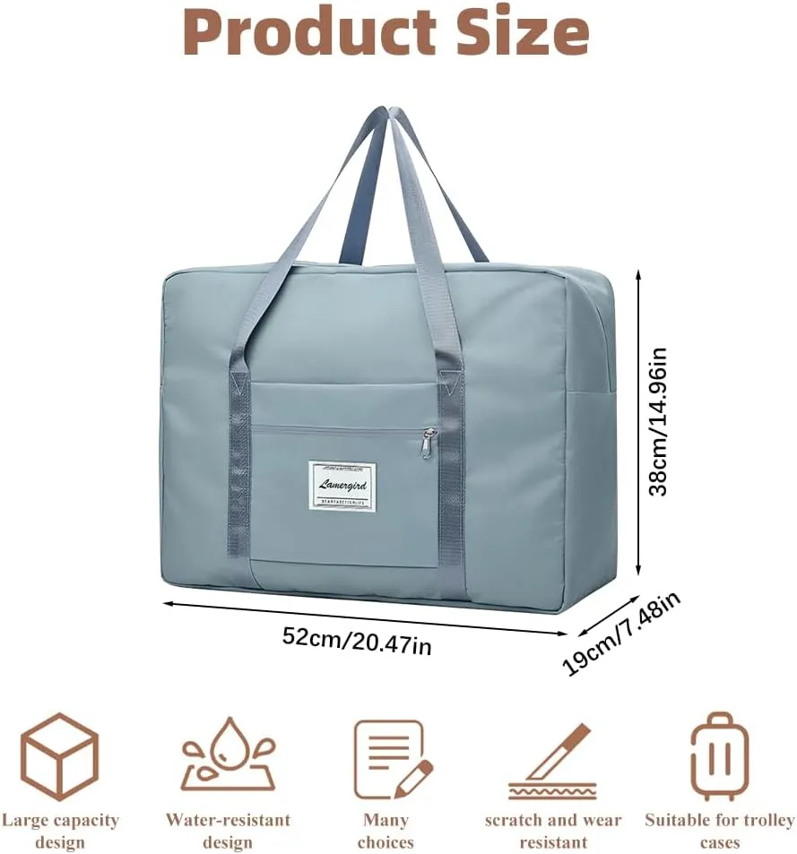 4pcs Travel Duffel Bag, Carry on Hand Luggage Weekend Bags, 20.5 * 15.0 * 7.5in Large Waterproof Overnight Hospital Bag Gym for Women Labor Delivery, Overnight(4pcs-L)