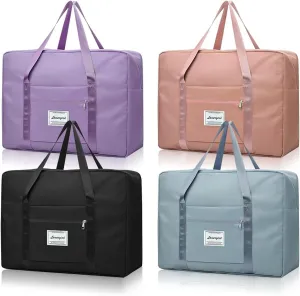 4pcs Travel Duffel Bag, Lightweight Weekender Bags for Spirit Airlines Frontier Airlines, 16.1*13.5*5.5in Large Waterproof Hospital Bag Gym Carry on Bag for Women Labor Delivery, Overnight (4PCS, M)