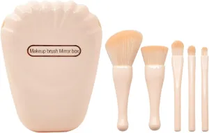 5 of Makeup Brush Set Portable Plastic Handle Powder Blusher Brush Eye Beauty Tools Glam Wedding Makeup(Green)